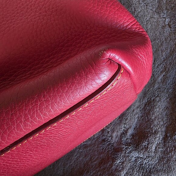 Dooney & Bourke June Bag Red Leather Tote Large R376C Pockets - Picture 14 of 16